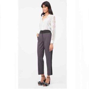 Tailored by Rebecca Taylor - Gabardine Suiting Pant w/ black satin trim - Sz 14